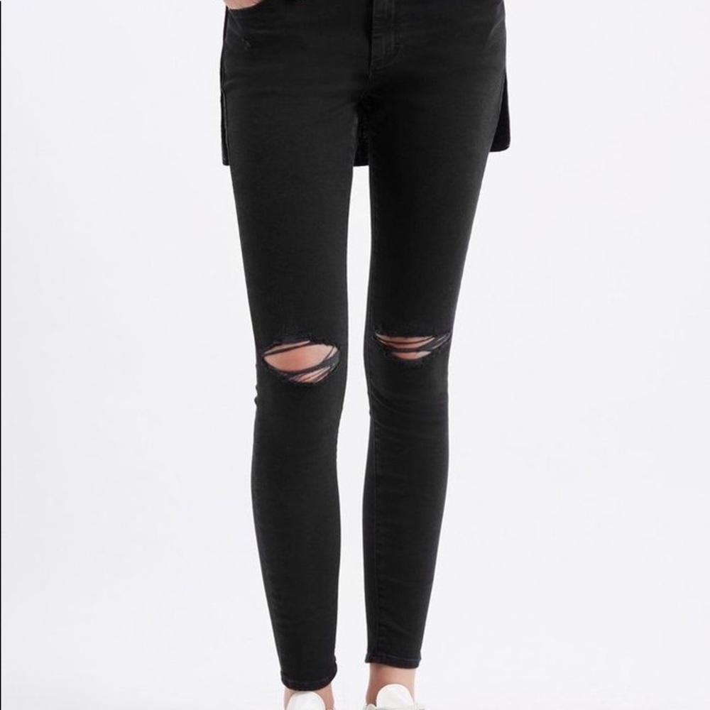 Topshop Women’s Moto Leigh Black Jeans